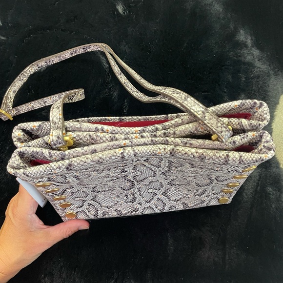 🆕 Hammitt Duke Daisy Snake Print Triple Compartment Bag, Brushed Gold Accents - Picture 6 of 14